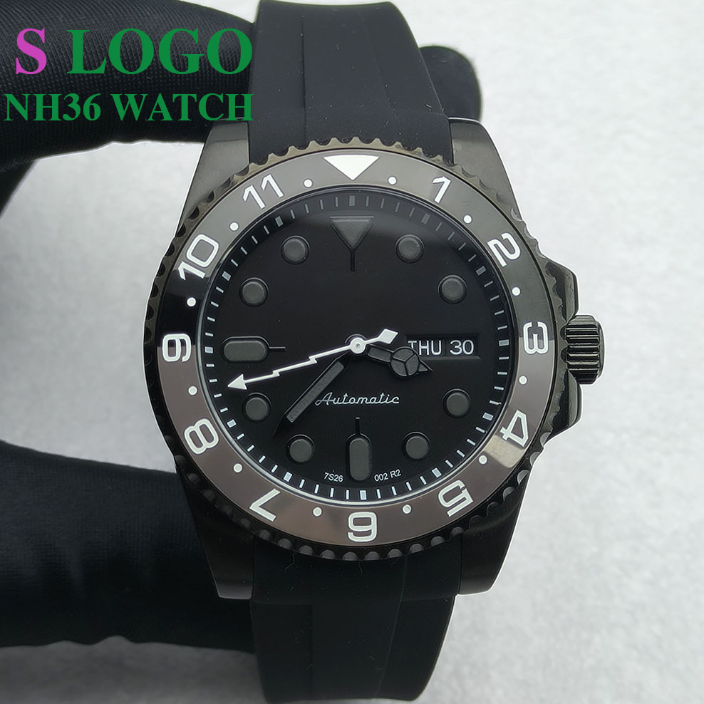 Accessories With Watch - 40MM NH36 Watch Black Men's Stainless