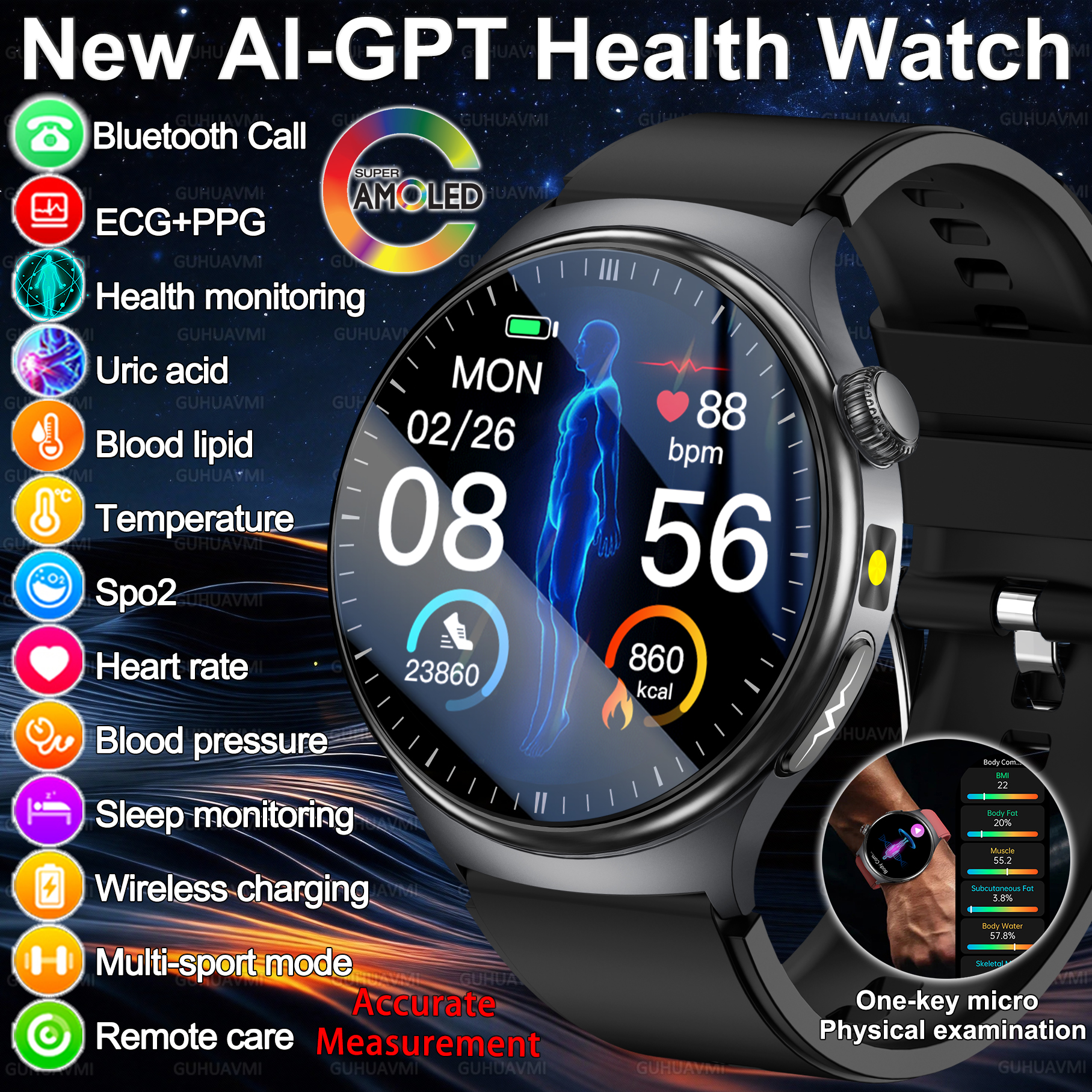 Android Smartwatch Accessories - 2026 New Accurate Diagnosis Smart Watch