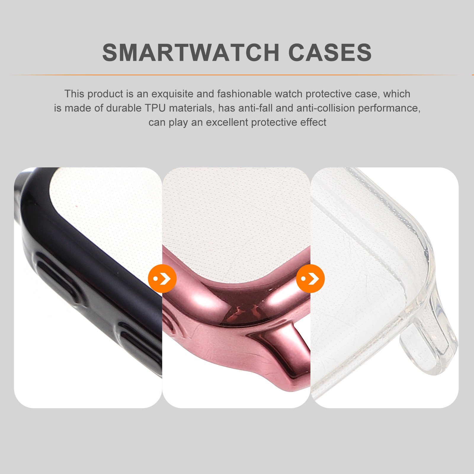 Smartwatch Case - 3Pcs Fashionable Tpu Watch Protective Case