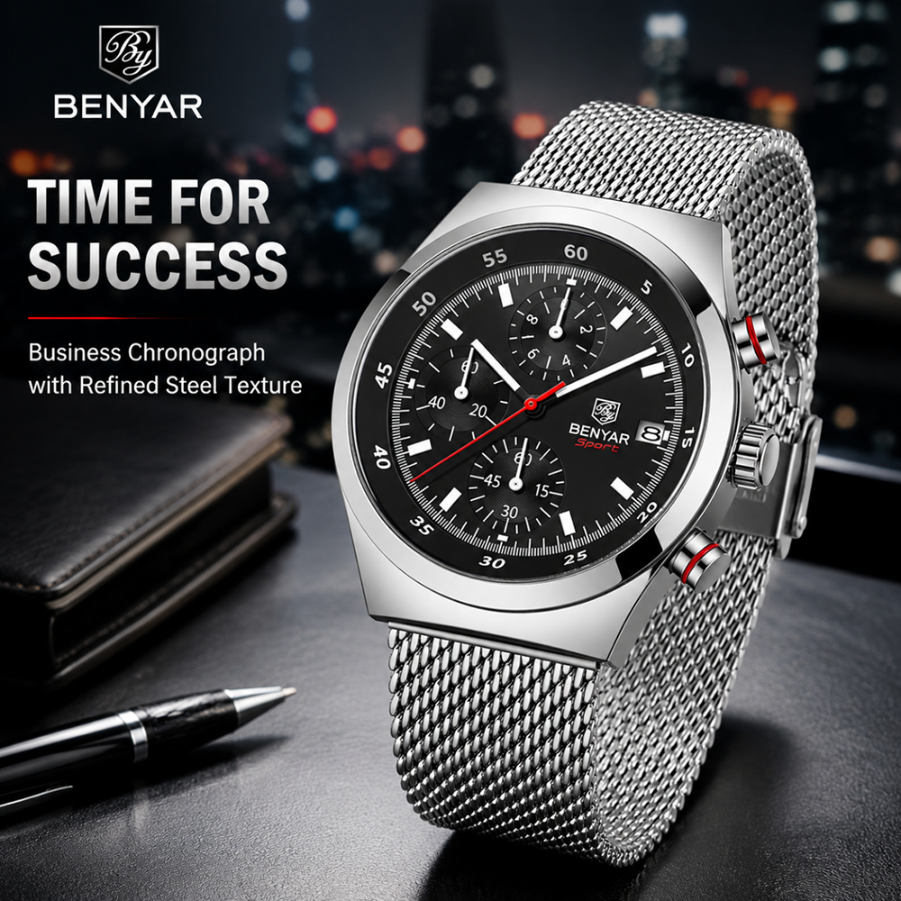 Accessories With Watch - BENYAR Top Luxury Brand Men's Business