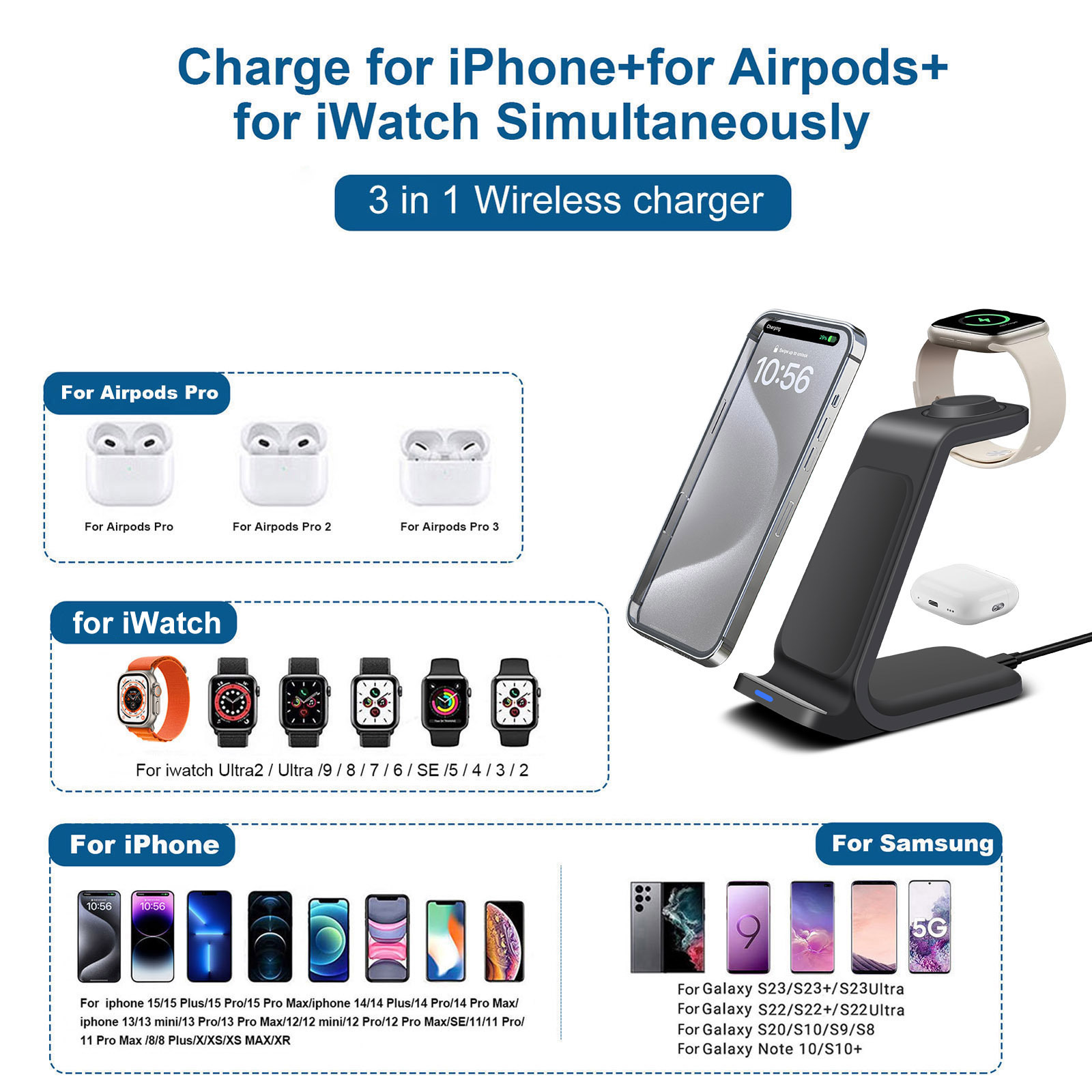 3 in 1 Charging Station for iP - Smartwatch X recensione e prezzo