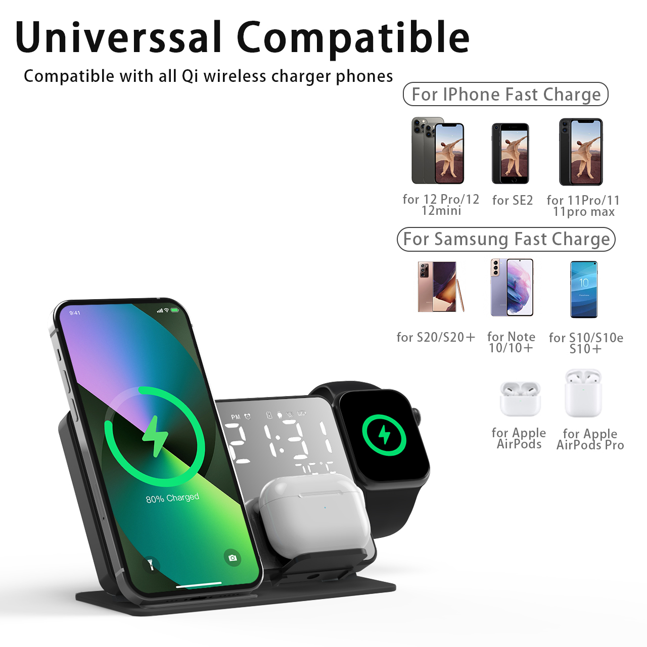 3 in 1 Wireless Charger For iP - Smartwatch Case recensione e prezzo
