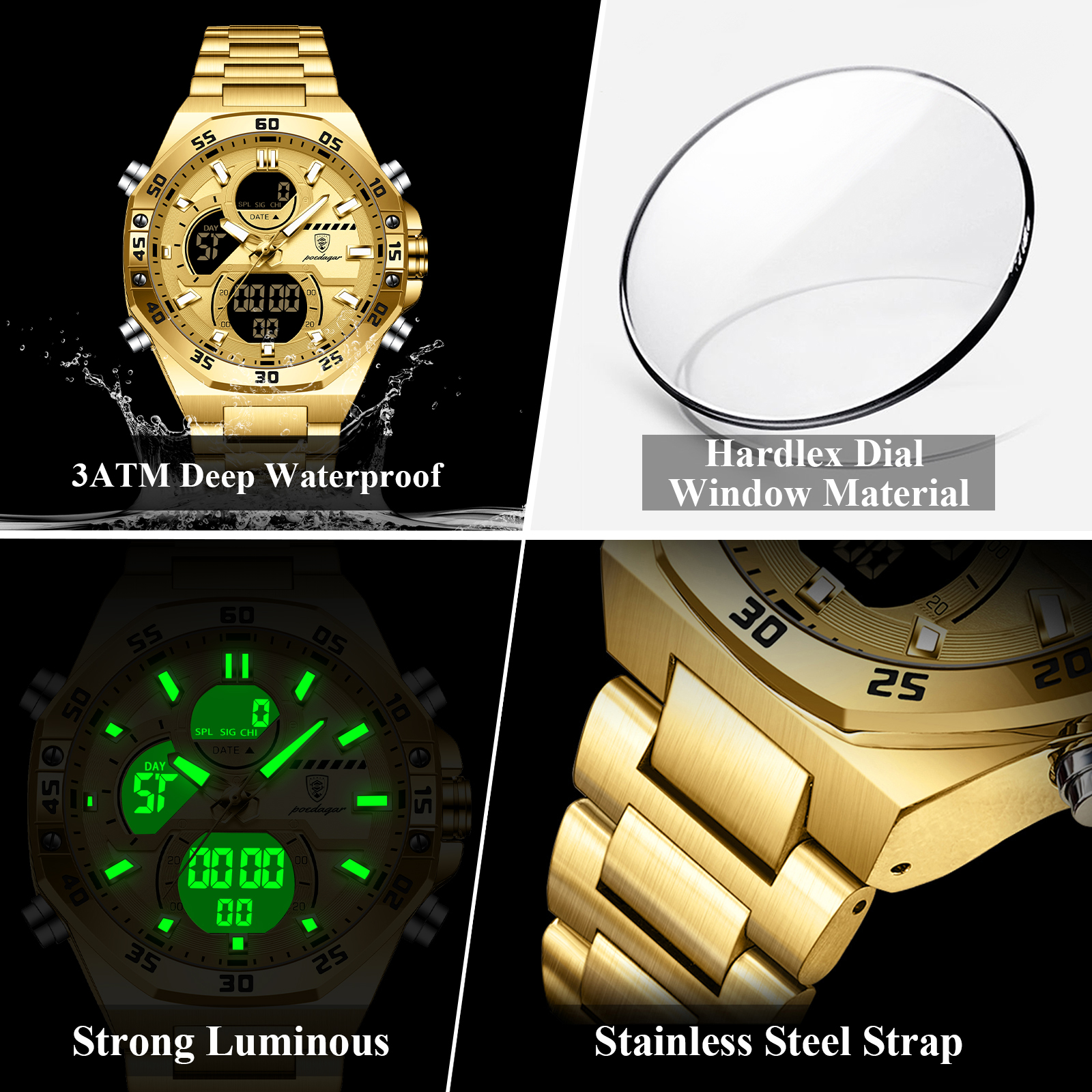 POEDAGAR Sport Men Watch LED W - Accessories With Watch recensione e prezzo