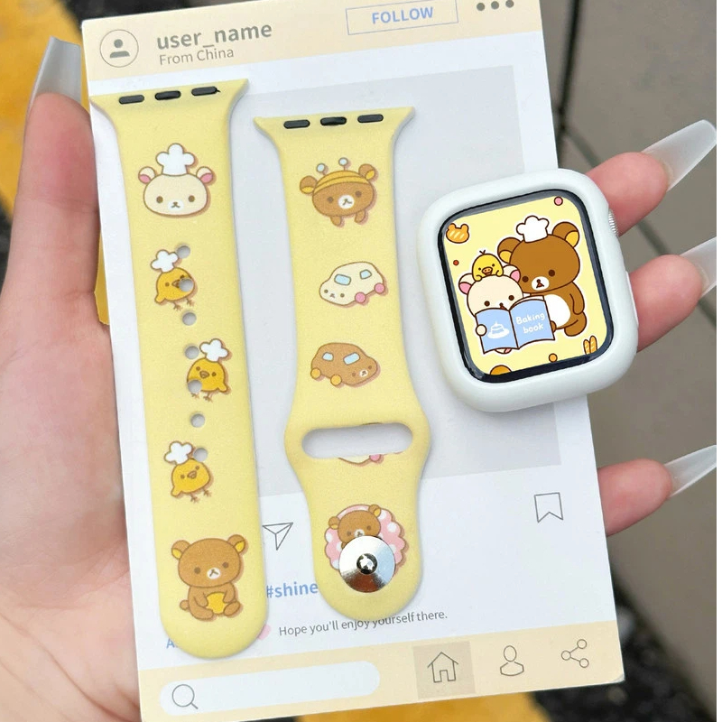 Cute Rilakkuma Print Silicone  - Silicone Band Replacement recensione e prezzo
