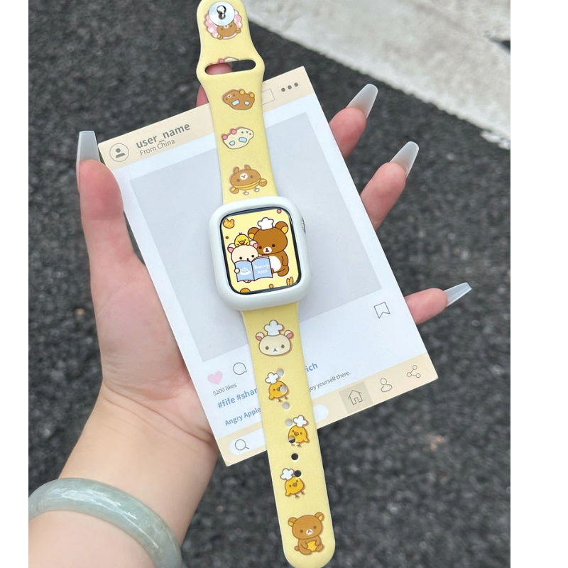 Cute Rilakkuma Print Silicone  - Silicone Band Replacement recensione e prezzo
