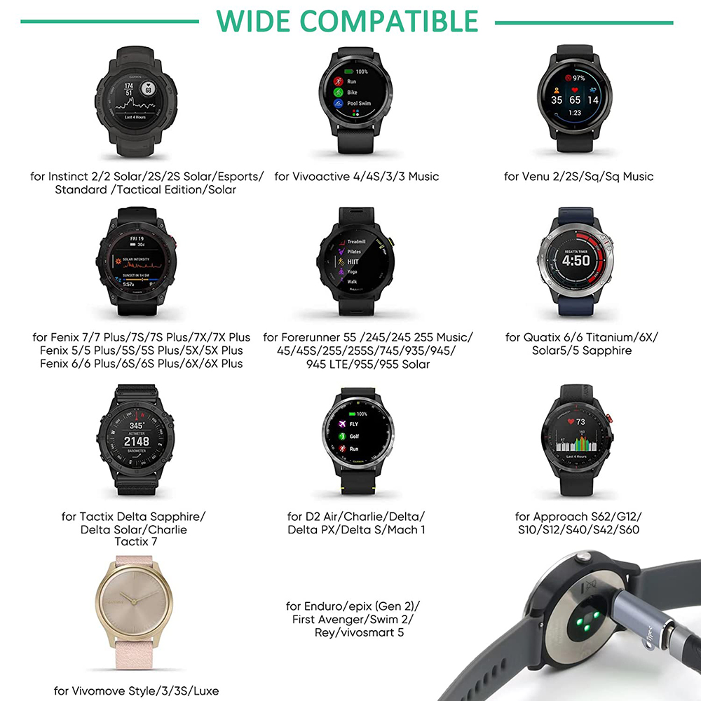 Type C/Micro USB/IOS Charging  - Garmin Smartwatch Accessories recensione e prezzo