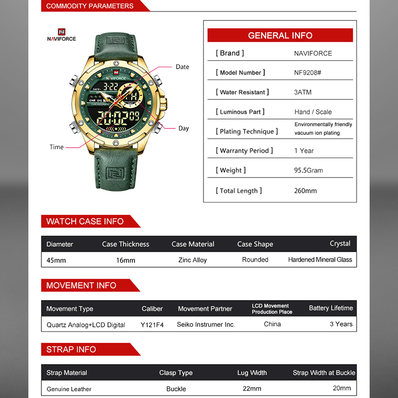 NAVIFORCE Luxury Men Quartz Wa - Smartwatch Guess recensione e prezzo