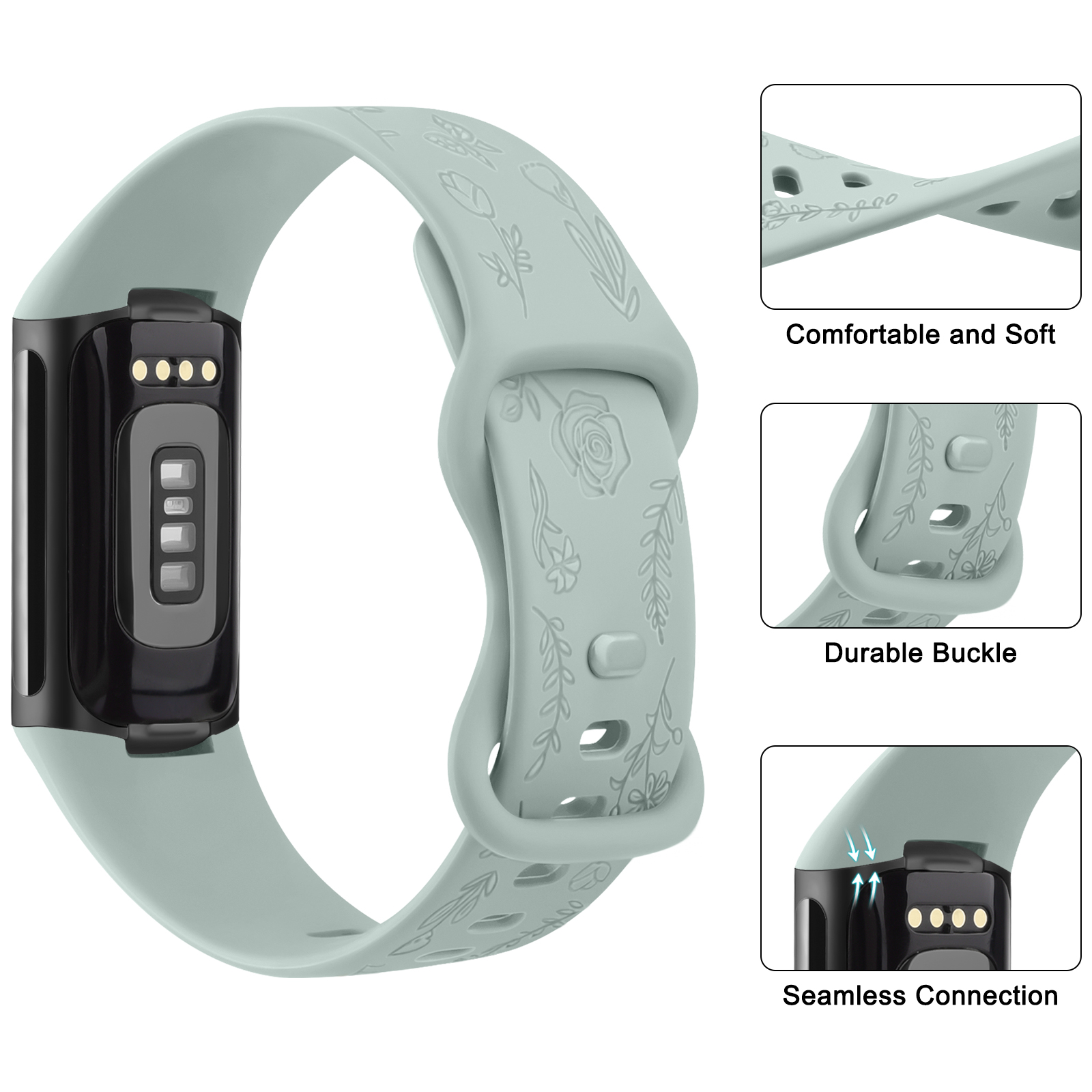 Flower Engraved Watch Strap Fo - Silicone Band Replacement recensione e prezzo