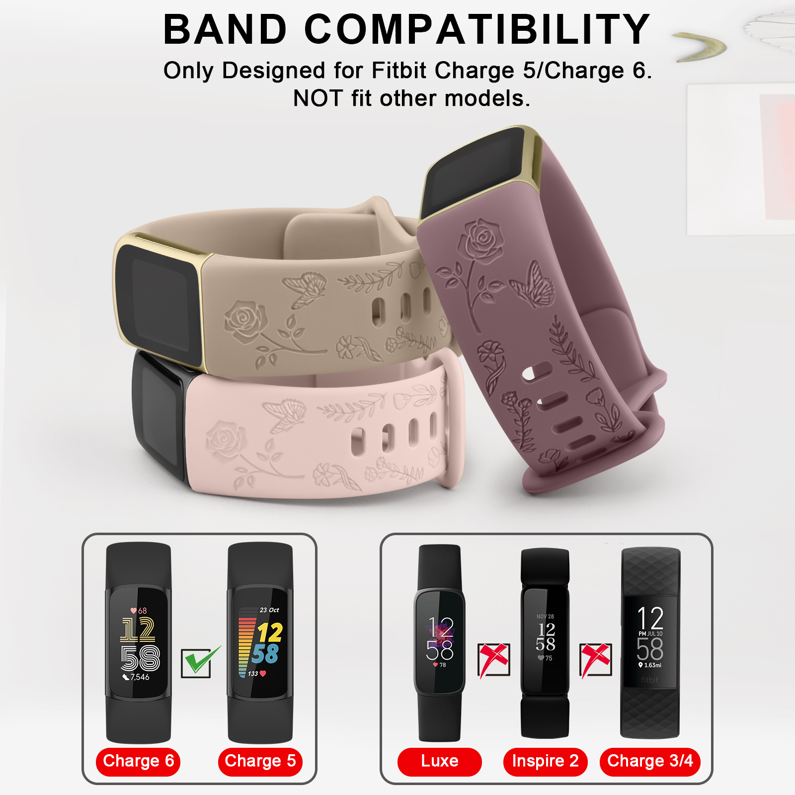 Flower Engraved Watch Strap Fo - Silicone Band Replacement recensione e prezzo