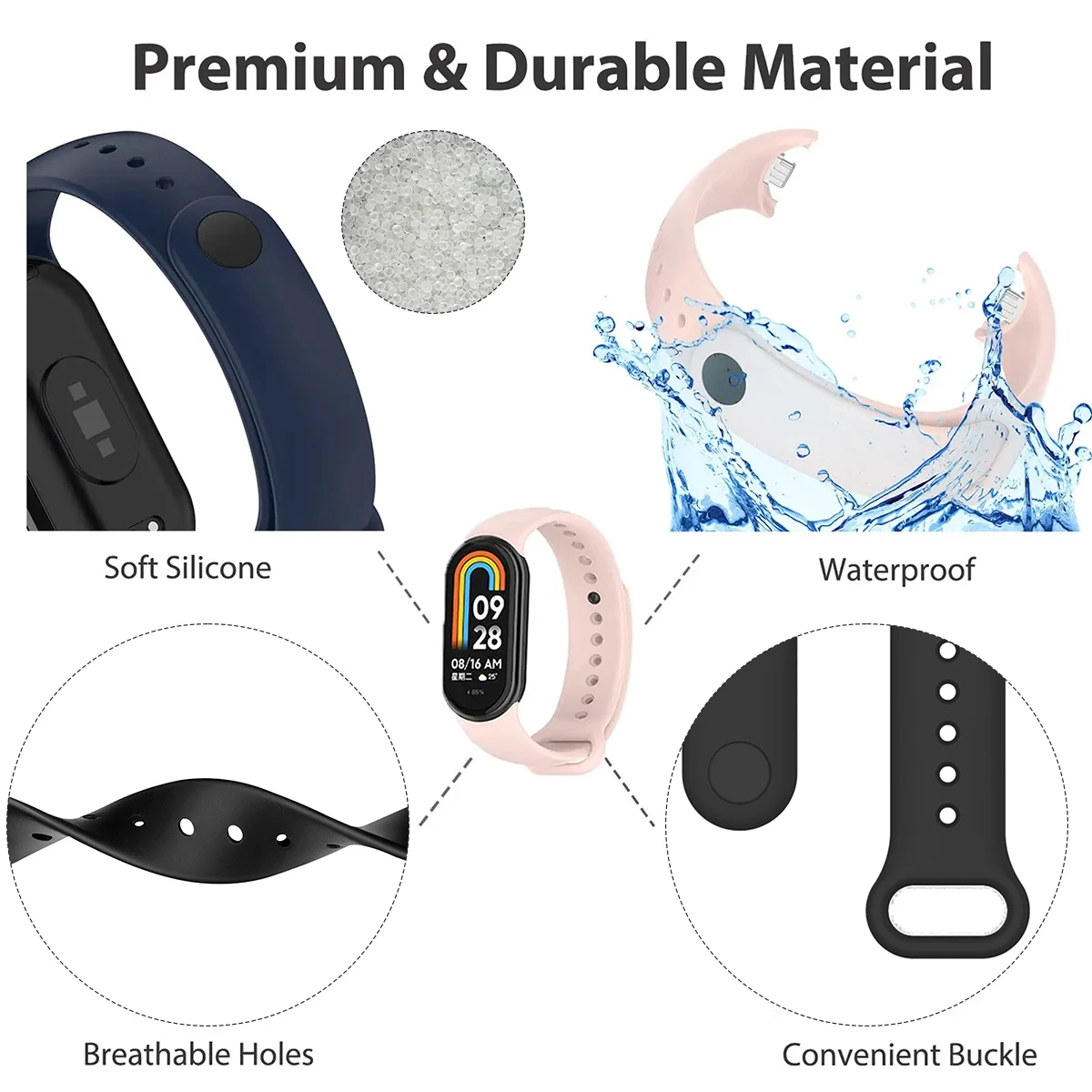 Strap for Xiaomi Mi Band 9/9 N - Silicone Band Replacement recensione e prezzo