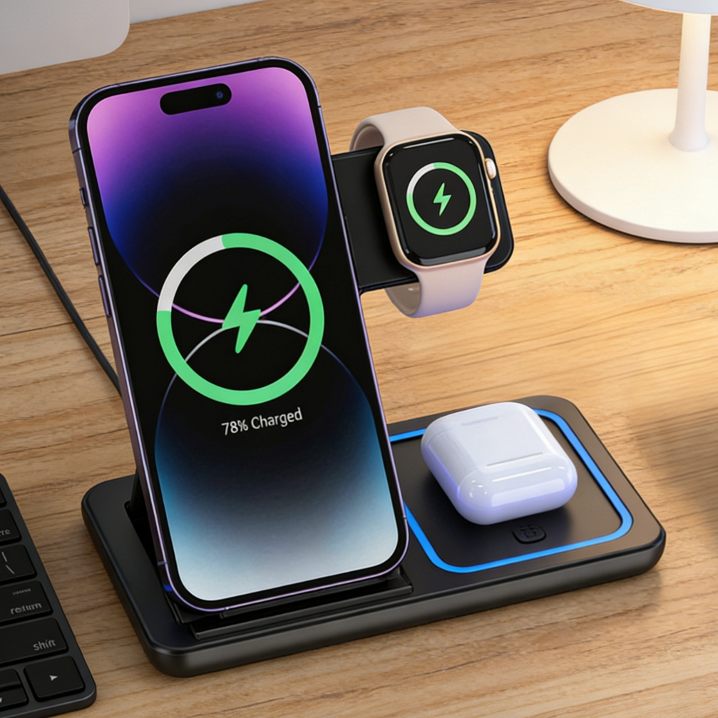 Foldable 3 in 1 Wireless Charg - Watch Charging Dock recensione e prezzo