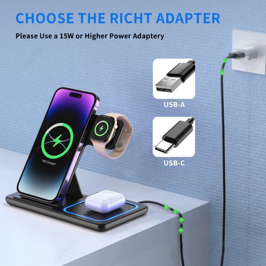 Foldable 3 in 1 Wireless Charg - Watch Charging Dock recensione e prezzo