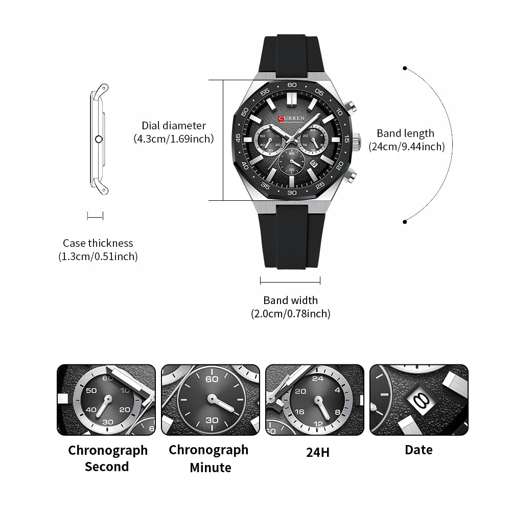 CURREN Fashion Casual Men Spor - Accessories With Watch recensione e prezzo