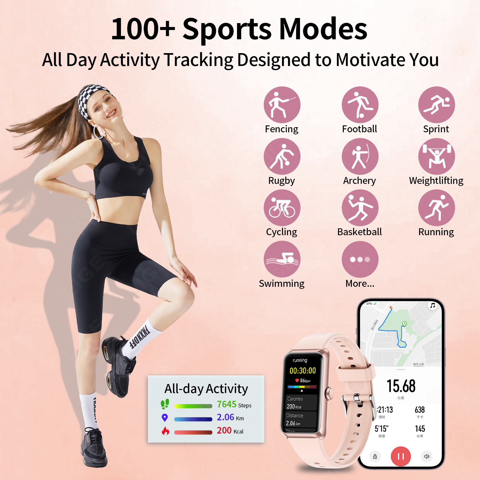LIGE New Fashion Ladies Smart  - Android Smartwatch Accessories recensione e prezzo