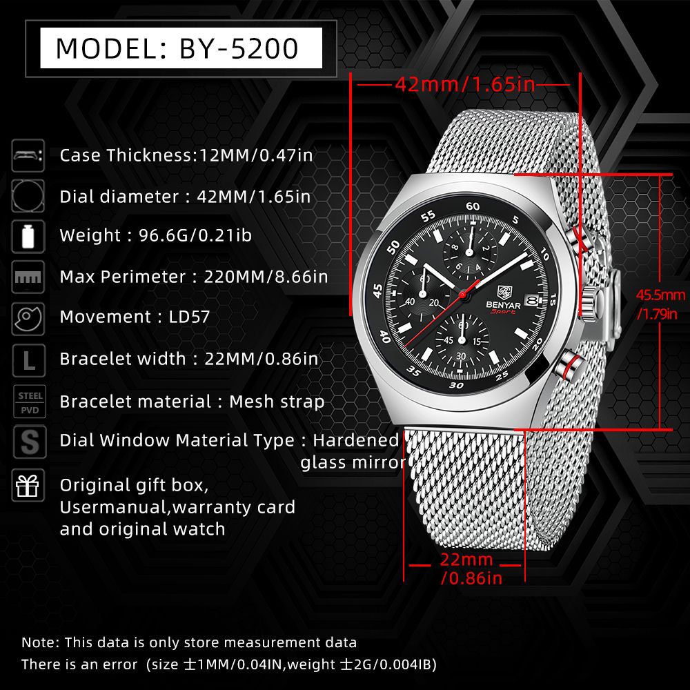 BENYAR Top Luxury Brand Men's  - Accessories With Watch recensione e prezzo